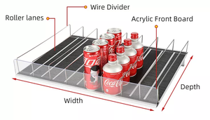 Rak pajangan botol pendingin rak perata dan pemisah rak penggulung fleksibel ritel Pusher - Product Image 4
