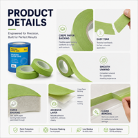 Ruban de masquage vert, petit rouleau, ruban de peintre 20 mm 20 m pour la peinture automobile, le bricolage et la protection des surfaces