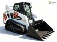 Mini-chargeuse compacte sur chenilles Kubota T590, homologuée EPA EURO 5, charge nominale de 0,95 tonne, puissance de 51 kW, godet standard