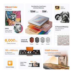 Grabador Láser de Diodo Portátil Xtoll F2 de 15W, Refrigerado por Aire, Nuevo, Fácil de Operar, para Acrílico, Cuero, MDF, Papel, Goma, AI, DXF - Product Image 3