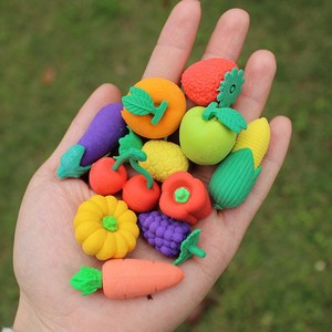 Trái cây, rau quả, dứa, ớt, đậu phộng, chuối, ngô hình bút chì tẩy Sản phẩm khuyến mãi 3D tẩy trái cây đặt hộp - Product Image 1