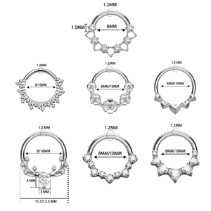 Bijoux de piercing corporel pour femmes, vente en gros, mode, ASTM F136 G23, <span class=keywords><strong>anneau</strong></span> de nez clicker, pavé de CZ blanc, pour cartilage d'<span class=keywords><strong>oreille</strong></span>, tragus, hélix, <span class=keywords><strong>lobe</strong></span> - Product Image 3