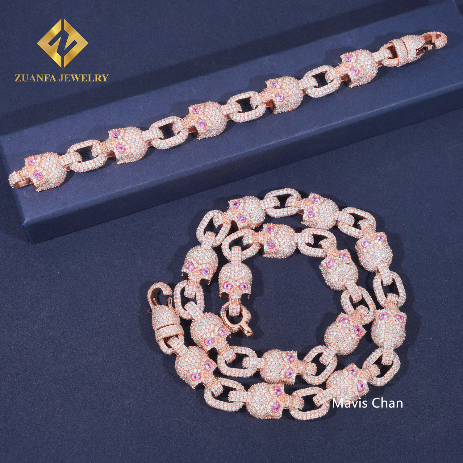 rose gold color + pink skull