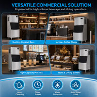 Machine à glaçons commerciale Hicon 350 kg avec nettoyage automatique, grande capacité, conception modulaire