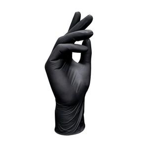 Gants en nitrile jetables Xingyu noirs, bouts texturés, qualité alimentaire, résistants à l'huile, imperméables, pour usage en cuisine - Product Image 3