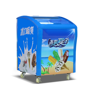 Thương Mại Ice Cream Ngực Sâu Tủ Đông Trượt Cong Cửa Kính Popsicle Mini Tủ Lạnh - Product Image 2