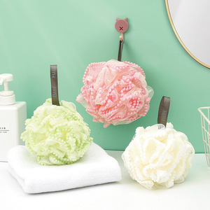 Éponge de douche grande taille, boule de bain perlée exfoliante, mignonne, pour adultes, pour le bain - Product Image 2