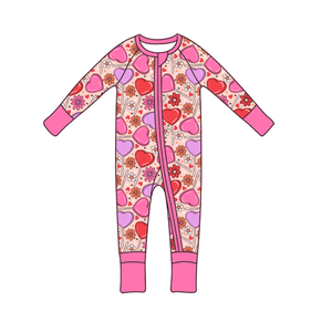 Özel sevgililer günü uzun kollu çift fermuar özel bebek giysileri özelleştirilmiş çocuk giyim bambu Zippy - Product Image 5