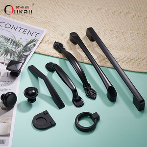 China Supply Classic 128mm <strong>Black</strong> Sets Furniture Kitchen Zinc Alloy Cabinet Handle and <strong>Knobs</strong> - Product Image 2