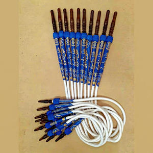Tuyau de chicha original KM Gun Design – Lavable, traditionnel, finition laquée métallique égyptienne (Noir, Bleu, Rouge) - Product Image 6