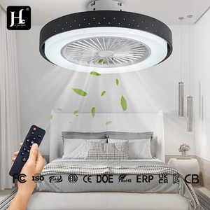 18 inch bedroom embedded intelligent <b>dimmable</b> 3-color modern bladeless <b>LED</b> <b>ceiling</b> fan with <b>light</b> and remote control - Product Image 3