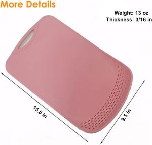 Planche à découper et égouttoir 2-en-1 personnalisée sans BPA, tapis de découpe antidérapant pliable en PP de qualité alimentaire - Product Image 2
