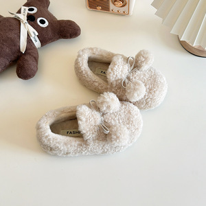 Bonito adorno <span class=keywords><strong>de</strong></span> bola <span class=keywords><strong>para</strong></span> niñas pequeñas, zapatos planos <span class=keywords><strong>de</strong></span> <span class=keywords><strong>Ballet</strong></span> <span class=keywords><strong>de</strong></span> piel cálida <span class=keywords><strong>de</strong></span> invierno <span class=keywords><strong>para</strong></span> niños pequeños, zapatos <span class=keywords><strong>de</strong></span> suela suave con lazo suave - Product Image 3