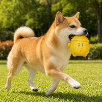 Jouet à mâcher couineur pour chien en latex naturel, design moderne et classique, en forme de cuiseur à riz, durable, écologique, doux pour les dents, pour petits et moyens chiens