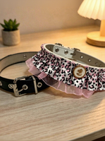 Collier pour animaux de compagnie en dentelle à imprimé léopard - Mignon, pour chiens et chats de petite/moyenne taille, Nouveauté transfrontalière