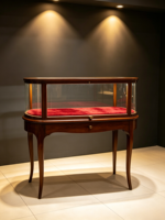 Vintage Ovale Schmuckvitrine mit LED-Beleuchtung und Anpassbarer Farbgebung für Luxus-Einzelhandel und Firmen-Showrooms