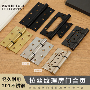 Stainless Steel Hinge 4 Inch 5 Inch 180 Degree Bearing Door Window Hinge Brushed Black Gray Champagne Gold Minimalist Design - Product Image 3