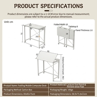 Table de bureau pliante en bois, poste de travail portable pour ordinateur, table de chevet réglable en hauteur avec roulettes, idéale pour le bureau, les étudiants et la maison