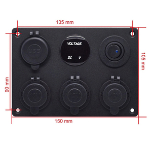 Tùy chỉnh DC 12 VOLT 24 Volt lõm chuyển đổi nút chuyển đổi 3.1A đôi USB Charger <span class=keywords><strong>6</strong></span> gang Rocker thuyền Marine bảng chuyển đổi cho RV - Product Image 4