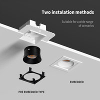 Plafonnier encastré ultra-fin et élégant pour la maison, les magasins, les villas, COB, haute luminosité, dimmable, spot LED encastré