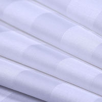 Parure de Lit Hôtelière et Hospitalière en Gros avec Drap-Housse, Rayures de 3 cm, Polyester et Coton