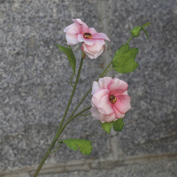 Grosir kain sutra merah muda putih bunga buatan Hibiscus Mutabilis untuk dekorasi rumah pernikahan untuk Hari Valentine wisuda