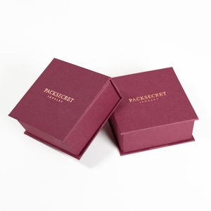 PackSecret High Quality Custom Gold Logo <b>Book</b> Style Red Wine Jewelry Gift Boxes Magnetic Closure Earring Jewelry <b>Box</b> - Product Image 1