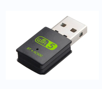 Dongle WiFi Dual Band 2.4G/5G 600mbps Berkualitas Tinggi 2-in-1 dengan Antarmuka USB2.0 untuk Laptop, Tanpa Driver, Kartu Jaringan Nirkabel, Tersedia
