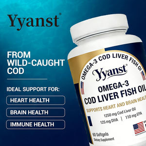 Huile de foie de morue et oméga-3 de HAUTE QUALITÉ (EPA & DHA) en gélules souples – Favorise la santé cardiaque, la fonction cérébrale et renforce l'immunité - Product Image 2