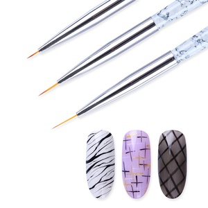 Ensemble de pinceaux liner en nylon 7mm 9mm 11mm avec manche en plastique pour nail art, stylos de dessin pour peinture gel et décoration de manucure - Product Image 3