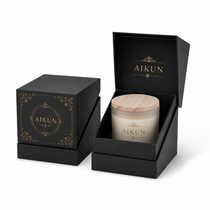Bougie parfumée en verre, style minimaliste moderne AIKUN, en stock, personnalisable, écologique, à base de cire de soja, pour boutiques et commerces de détail. - Product Image 2