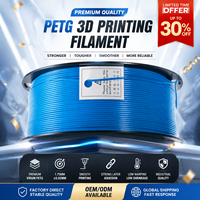 Filamen PETG 1.75mm Langsung dari Pabrik, Kekuatan Tinggi, Tidak Mudah Melengkung, Resin Plastik Virgin Segel Vakum, Spool untuk Pencetakan FDM OEM