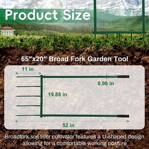 จอบขุดดิน 5 ง่าม เคลือบผงคาร์บอนสตีล ด้ามจับคู่ตามหลักสรีรศาสตร์ - Product Image 2