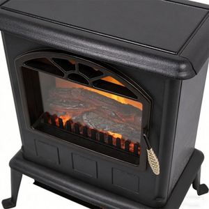 Chimenea Eléctrica Portátil de 1500W con Termostato, Llama Realista, Diseño Vintage, Leños Decorativos para Calefacción de Espacios y Esquinas - Product Image 3