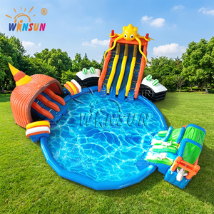 WINSUN Toboggan aquatique gonflable Octopus et château gonflable certifié CE en PVC, capacité 100-500 kg - Product Image 1