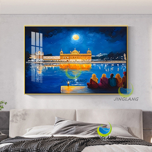 Cổ Điển Tôn Giáo đức tin Sri Ngôi Đền Vàng Áp phích in vải tường nghệ thuật hình ảnh tinh thể sứ sơn vàng ngôi đền - Product Image 2