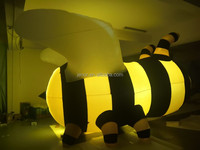 Mascotte lumineuse décorative, abeille gonflable, animal gonflable, miel, dessin animé pour décoration extérieure