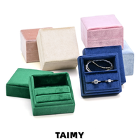Boîte à bijoux carrée miniature en velours, personnalisable avec logo, étui de rangement portable pour bijoux, boîte cadeau multi-compartiments pour bijoux