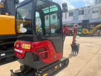 Mini-excavatrice Yanmar VIO17 d'occasion du Japon, 98% neuve, à queue zéro, moteur Yanmar, cabine fermée avec climatisation, pour usage intérieur, ferme, jardin, à prix bas
