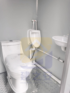 Cabina de Ducha Individual o Doble en Blanco, Azul y Gris, Baño Público Prefabricado para Exteriores, Casa Móvil, Inodoro Portátil - Product Image 3