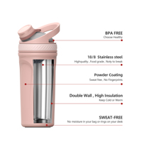 Shaker à protéines à double paroi isolé sous vide, de haute qualité, anti-fuite, en acier inoxydable 18/8, bouteille de shaker pour la salle de sport