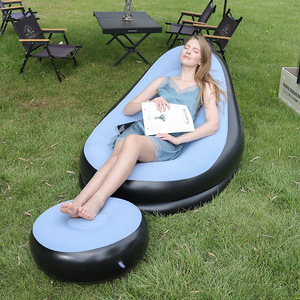 <b>Inflatable</b> Lazy <b>Sofa</b> 116x98x83cm PVC Flocked Outdoor Recliner With Footrest Adult Use - Product Image 3