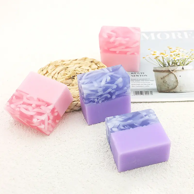 Hot Sell Natural Edible Sea Salt Two-color Transparent Jelly Essential Oil Soap Rose Fragrance Hand Wash Face Gift Box Wash Soap