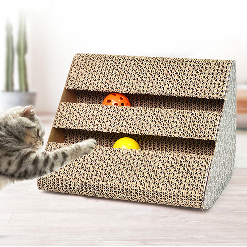 Когтеточка для кошек, Интерактивная игрушка, Когтеточка для кошек, картонная Когтеточка с шариком