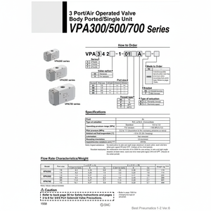 Soupape de commande pneumatique de VPA542-1-02A-F de SMC Pneumatics - Product Image 1