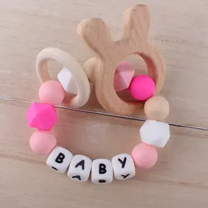 Baby handgefertigte häkeln rassel spielzeug umarmh ring fuchs molar stick baby zähne beißen beruhigen zuckergummi spielzeug set