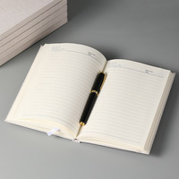 Organiseur de planification A3 avec logo personnalisé, couverture en lin, journal de bureau, reliure cousue, 80 feuilles, vente en gros, cadeau promotionnel
