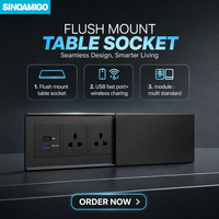 Prise de courant pour table de conférence SINOAMIGO US, rallonge de bureau, mobilier de bureau, prise de bureau coulissante avec chargeur sans fil