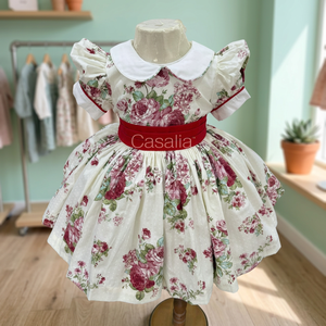 Vestido Casual de Navidad para Niñas, Estilo Smock, Cuello Peter Pan, Sin Mangas, 100% Algodón Ecológico, Bonito Vestido - Product Image 2