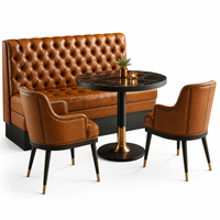 Ensemble de mobilier de restaurant Chesterfield moderne de luxe, banquette en cuir sur mesure pour projets de café, hôtel, bar, vente en gros